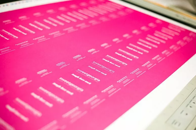 Press check for new SweetGeorgia yarn labels