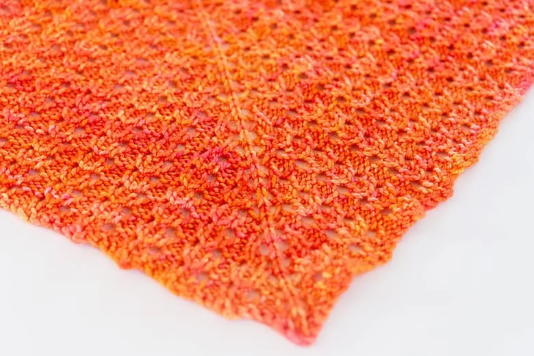 Calumet Shawlette, using Superwash Soft in Persimmon.