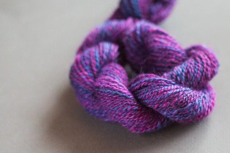 Tokyo Night Lights colourway in BFL+Silk