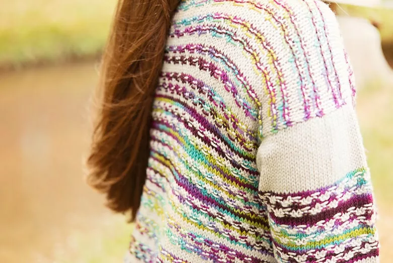 Shelburne by Fatimah Hinds. Fall with SweetGeorgia. Cardigan knitting pattern.