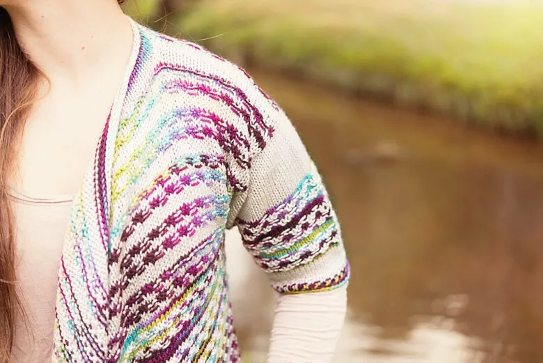 Shelburne by Fatimah Hinds. Fall with SweetGeorgia. Cardigan knitting pattern.