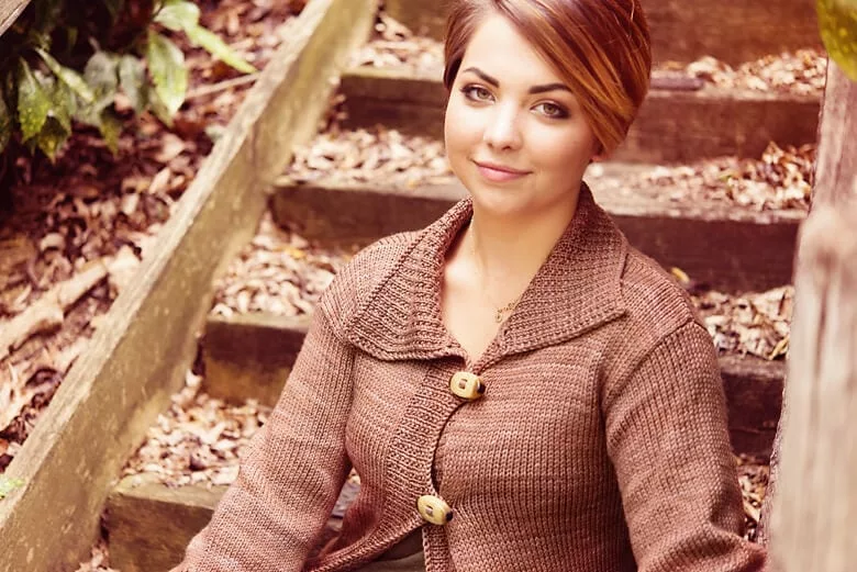 Galatea knitting cardigan pattern by Tabetha Hedrick. Fall with SweetGeorgia Vol. 2