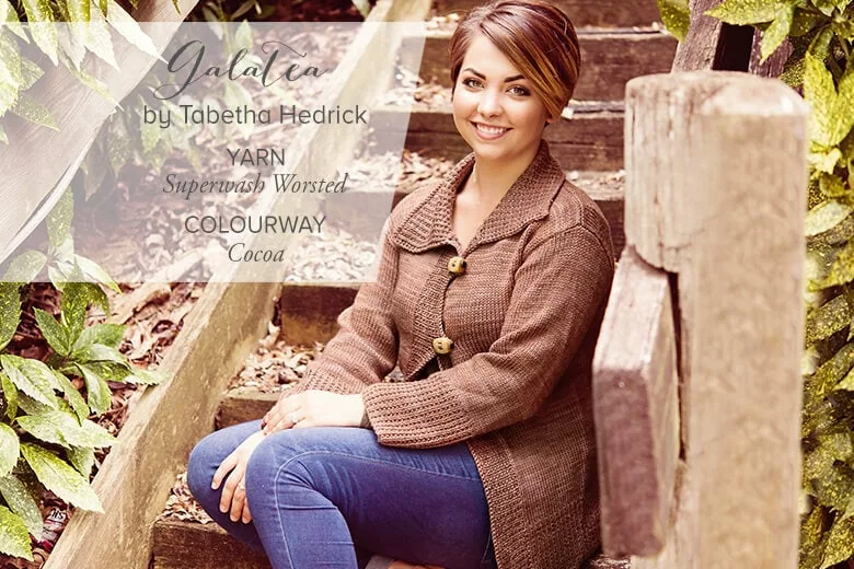 Galatea knitting cardigan pattern by Tabetha Hedrick. Fall with SweetGeorgia Vol. 2