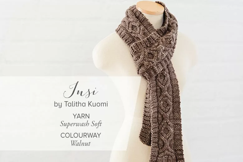 Insi scarf knitting pattern by Talitha Kuomi. From SweetGeorgia Yarns.