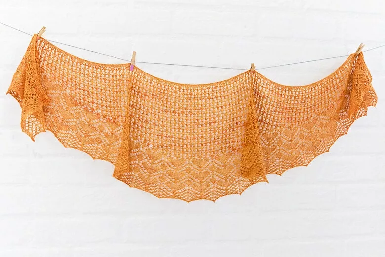 Katherine Crescent by Deborah Dar Wood. Shawl knitting pattern from SweetGeorgia Yarns.