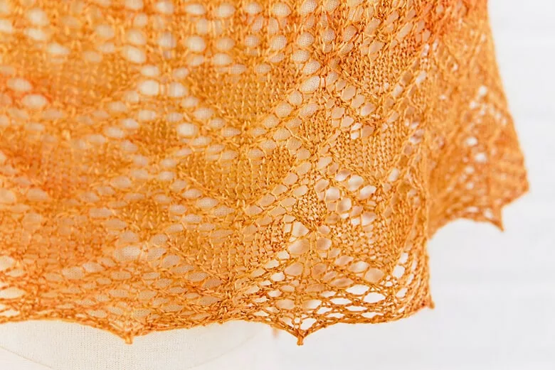 Katherine Crescent by Deborah Dar Wood. Shawl knitting pattern from SweetGeorgia Yarns.