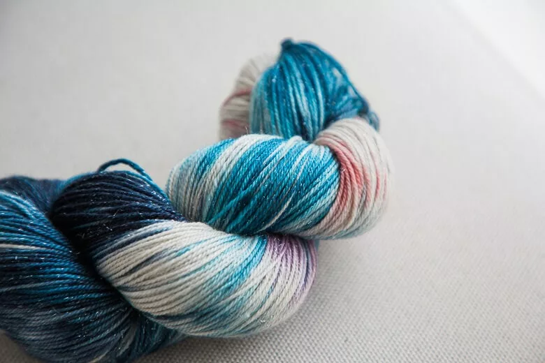 SweetGeorgia Yarn Club 2016-12 Silver Lining on CashLuxe Spark