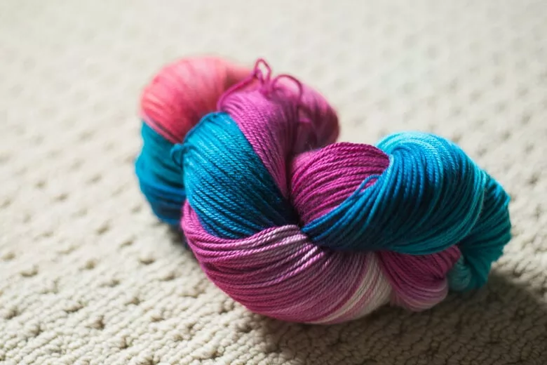 SweetGeorgia Yarn Club, January 2017 on Tough Love Sock in "Fast Forward"