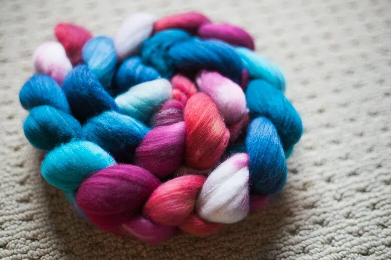 SweetGeorgia Fibre Club, January 2017 on Superwash Merino + Nylon in "Fast Forward"