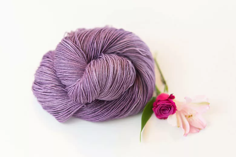 Colourful, Playful Stitches: Lilac in Bulletproof Sock by SweetGeorgia Yarns.