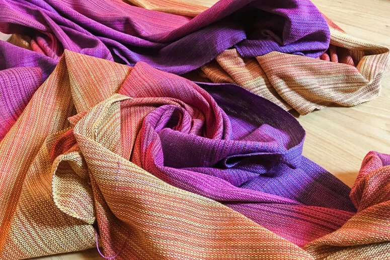 Handwoven wrap off the loom