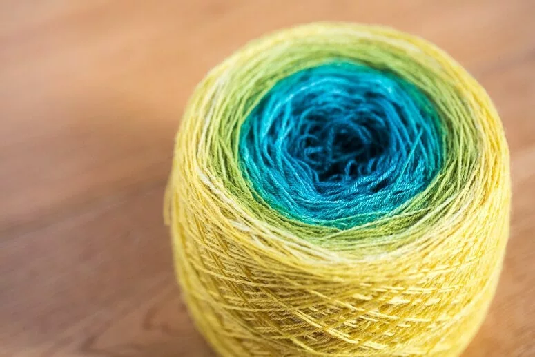 An amazing 800 yards of handspun laceweight yarn in Polwarth+Silk (Canary Island), spun by Vanessa Neuman
