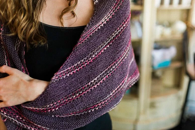 Knit with SweetGeorgia Superwash Sport in "Character Study" April 2017 Club colourway and Mink