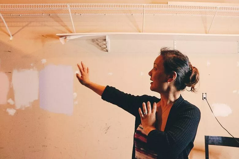 Figuring out which colour to paint the garage for my new mini home dye studio