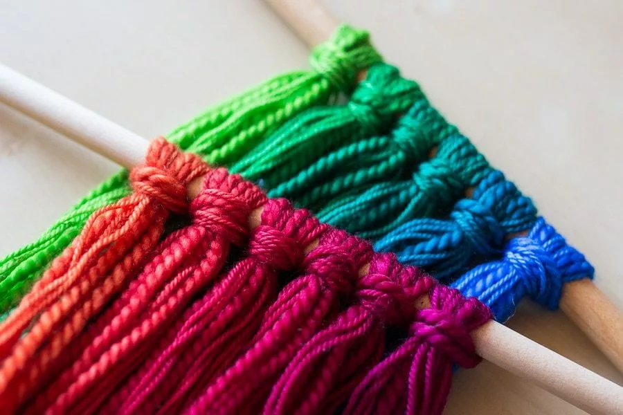 dye tests to find the new Spring 2018 colourways Candy Apple, Lollipop, and Racing Green