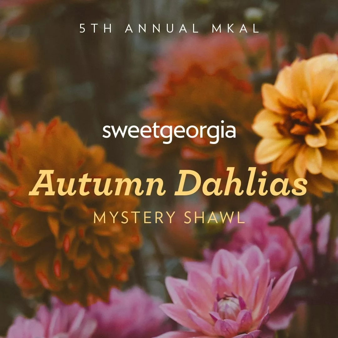 Autumn Dahlias SweetGeorgia 2022 Mystery Knit-along