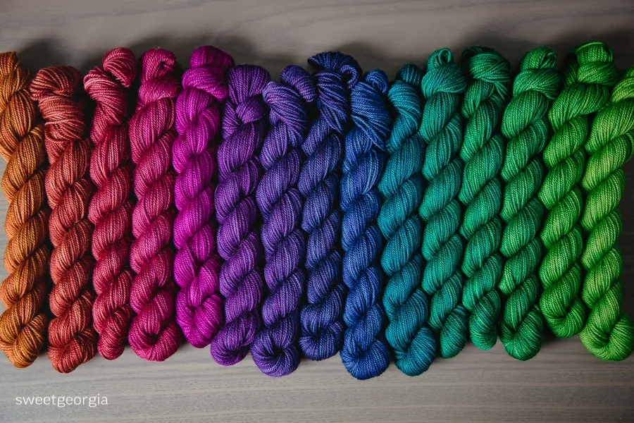 Party of Five Mini-Skein Sets: Gemstone, Tanzanite, Emerald