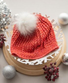Holiday 2019 Eliora crochet hat pattern by Charlotte Lee knit in SweetGeorgia Mohair Silk DK