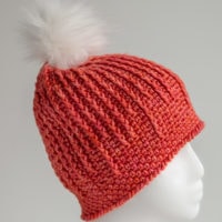 Holiday 2019 Eliora crochet hat pattern by Charlotte Lee knit in SweetGeorgia Mohair Silk DK