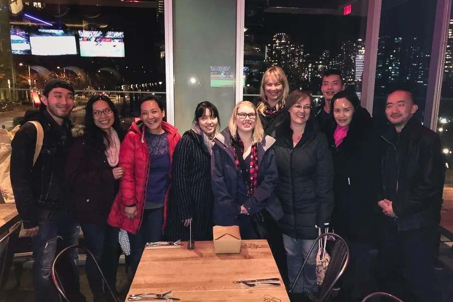 Dinner with Tabetha and the SweetGeorgia Team at Tap & Barrel Olympic Village