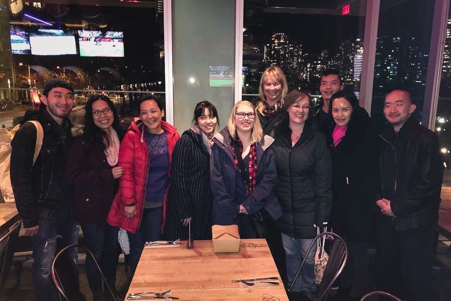 Dinner with Tabetha and the SweetGeorgia Team at Tap & Barrel Olympic Village