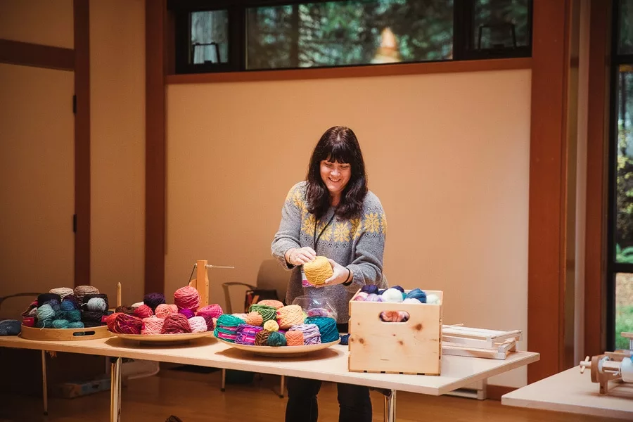 Amanda Milne faciliated the weaving studio