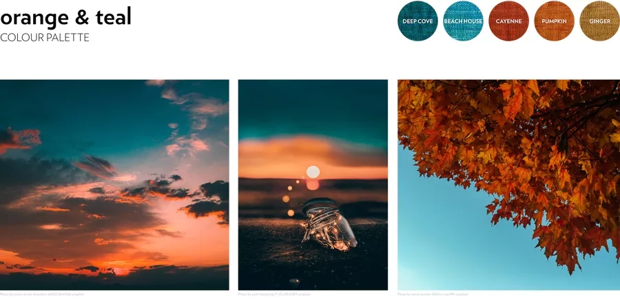 orange & teal colour palette