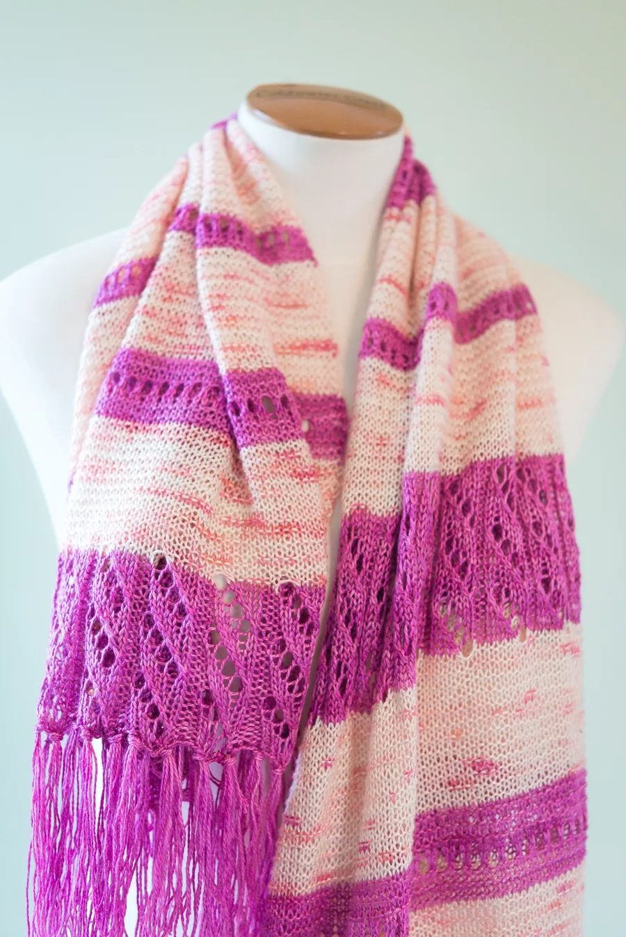 Christel stole pattern by Tabetha Hedrick knit in SweetGeorgia SeaSilk Lace