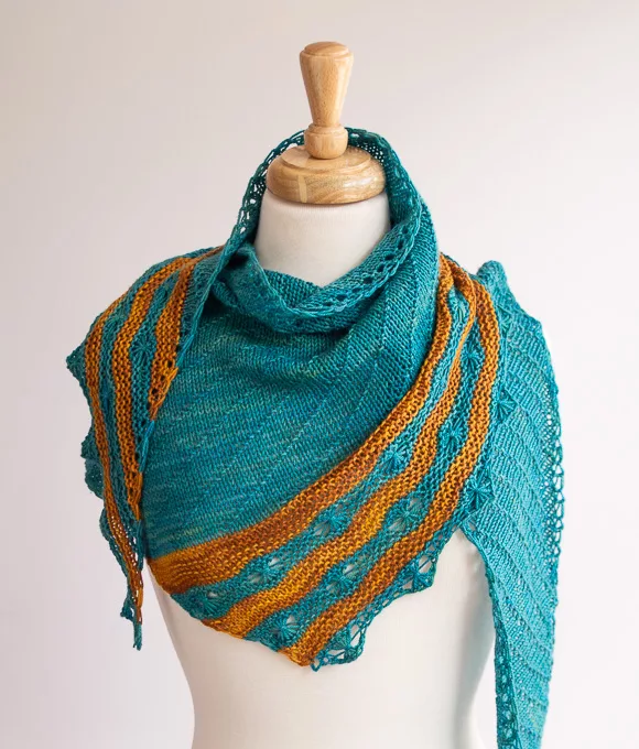 Knitted Lace Shawl Kit in SweetGeorgia Tough Love Sock