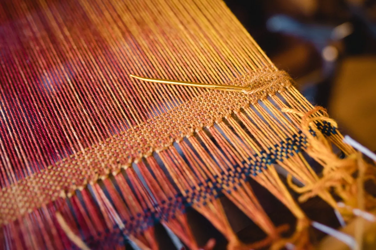SweetGeorgia Sock Blank handwoven into scarf, woven on a floor loom