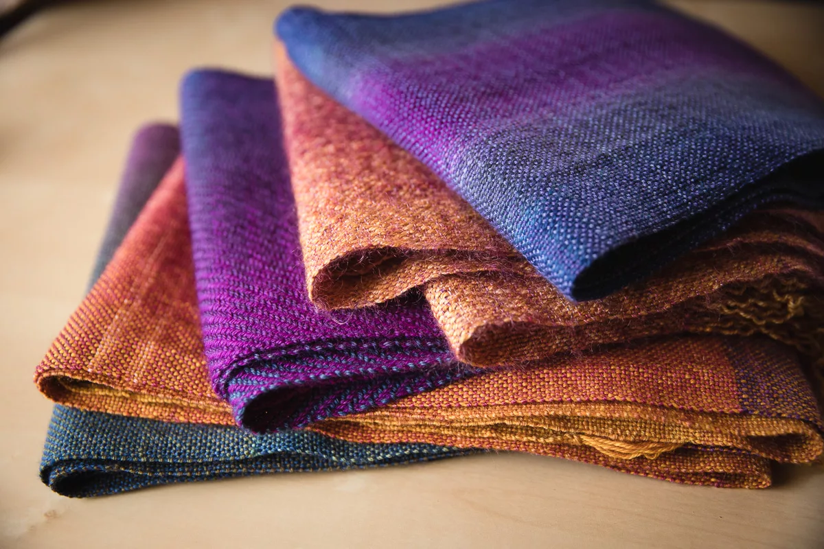All five handwoven sock blank scarves