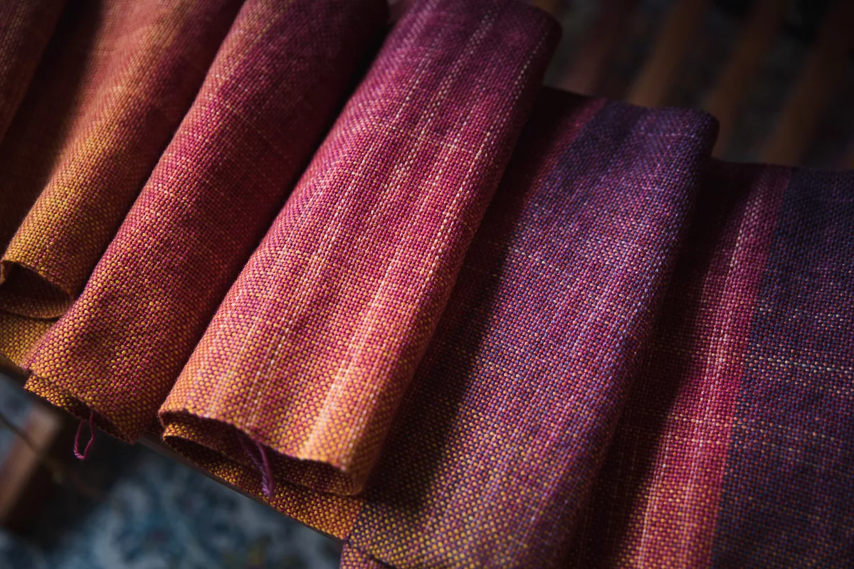 Handwoven Scarf using hand-dyed sock blanks