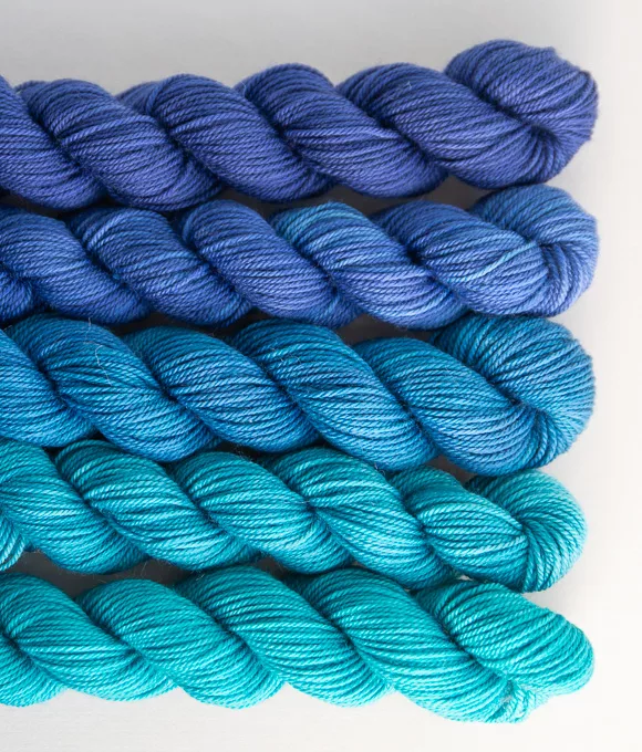 SweetGeorgia Party of Five mini-skein set Celestial in Tough Love Sock