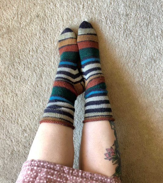 Detailed Variegated Hand-Knit Ladies Socks' - Our Alpacas by Marcella -  Ballintotas Alpacas