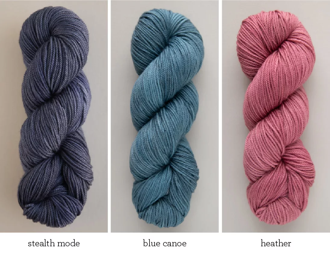 Marie Greene of Olive Knits Sailaway Sweater KAL yarn sets