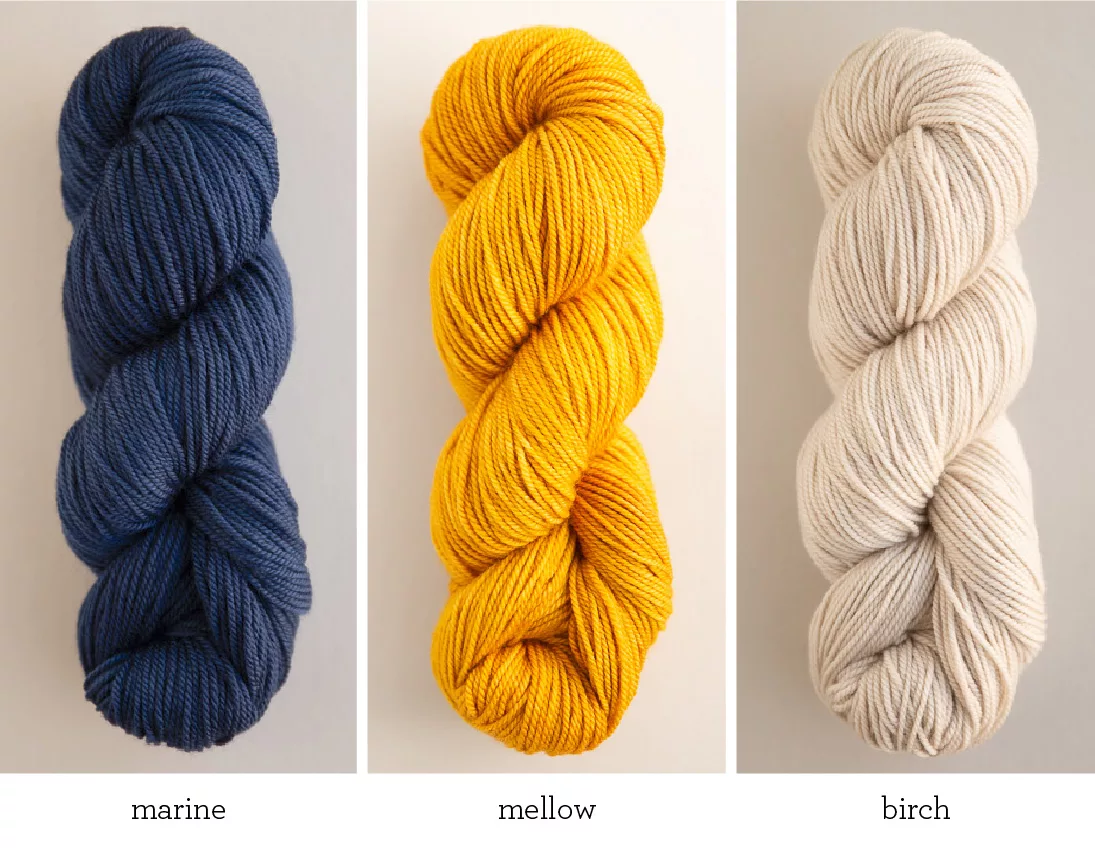 Marie Greene of Olive Knits Sailaway Sweater KAL yarn sets