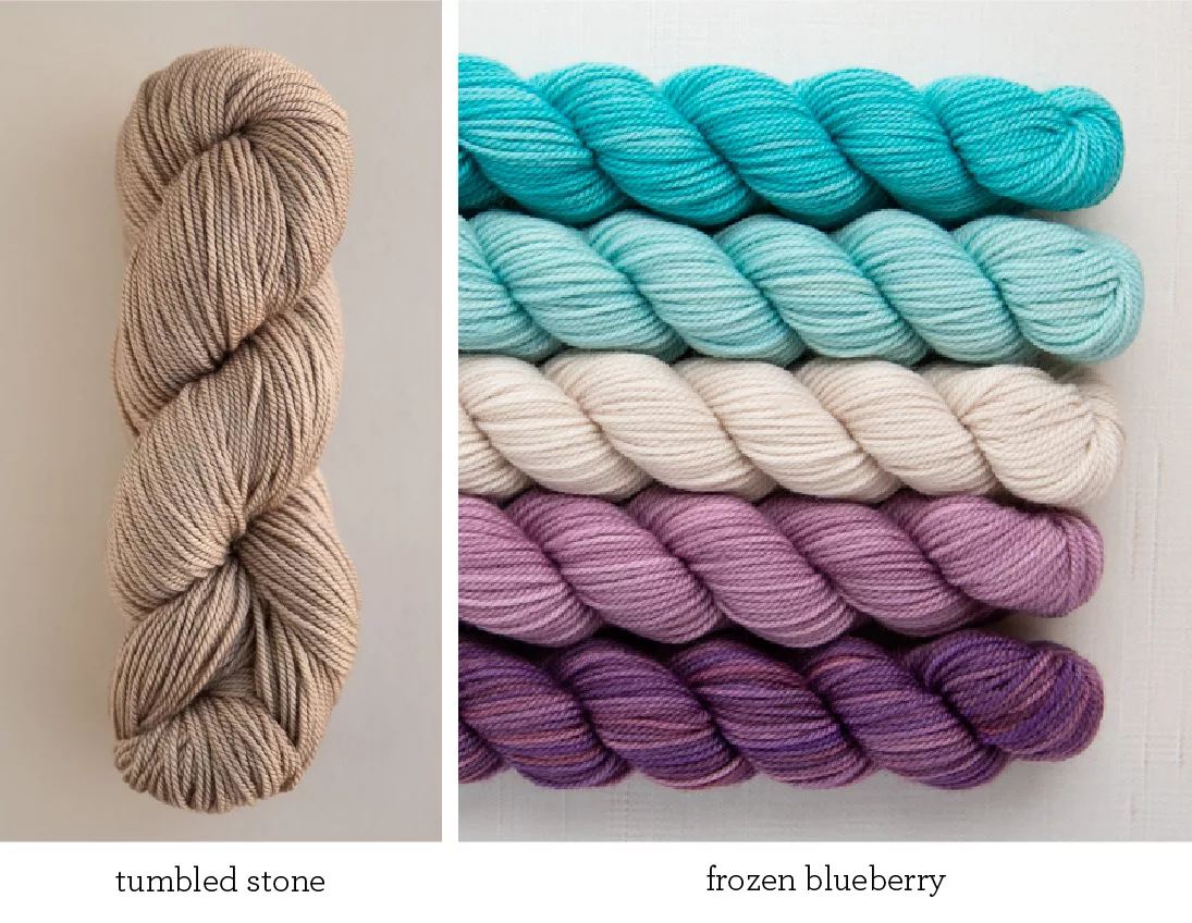 Marie Greene of Olive Knits Sailaway Sweater KAL yarn sets