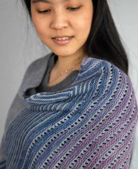 Kiowa shawl knitting pattern by Tabetha Hedrick knit in SweetGeorgia yarns