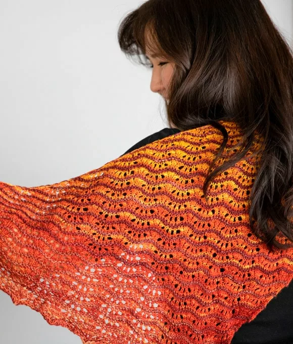 Attu shawl knitting pattern by Tabetha Hedrick knit in SweetGeorgia yarns