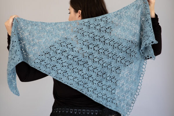 Blue Canoe shawl knitting pattern by Tabetha Hedrick