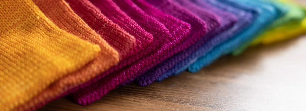 SweetGeorgia new Colour System hand-dyed yarn colourway swatches