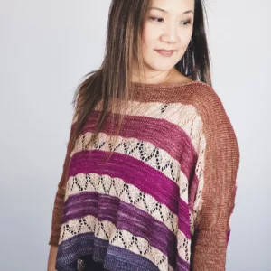 Lace & Fade Boxy, designed by Joji Locatelli, knit by Tabetha Hedrick in SweetGeorgia Tough Love Sock and Merino Silk Lace