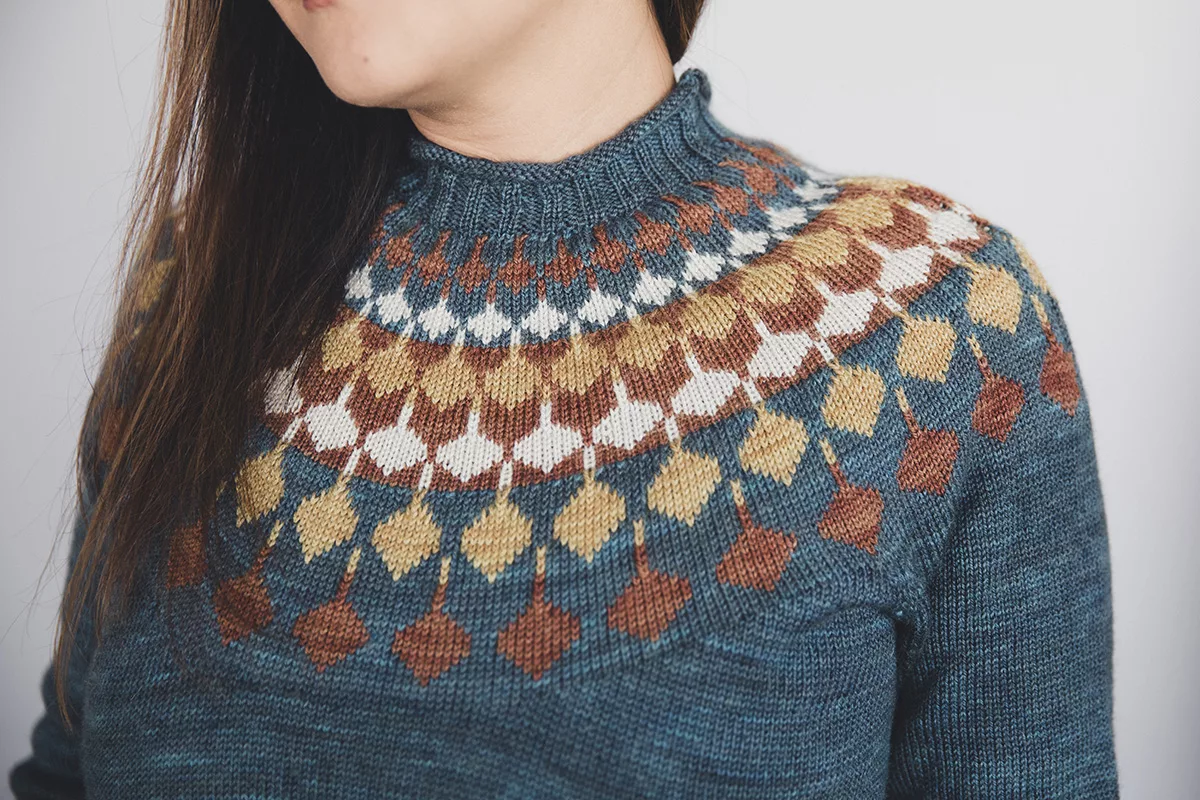 Stoodley Jumper machine knit in SweetGeorgia BFL+Silk Fine