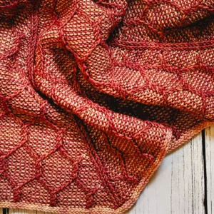 Honeycomb Conjecture Blanket by Mary W Martin, knitted in SweetGeorgia Yarns Superwash Worsted yarn