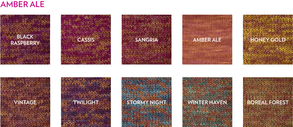 Marled yarn colour combinations using our SweetGeorgia Elixir colourways