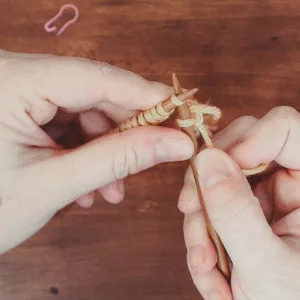 How to knit the knit stitch (k): step 1