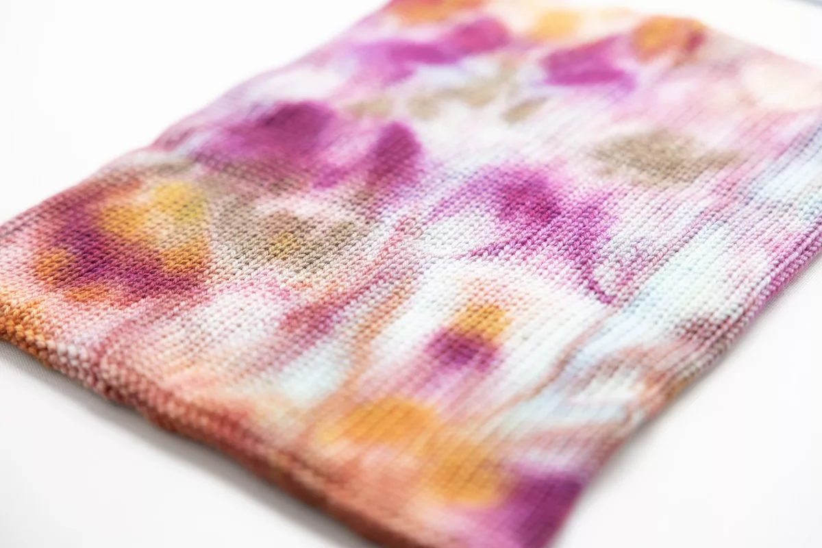 Sakura Season SweetGeorgia colourway dyed on a double sock yarn blank