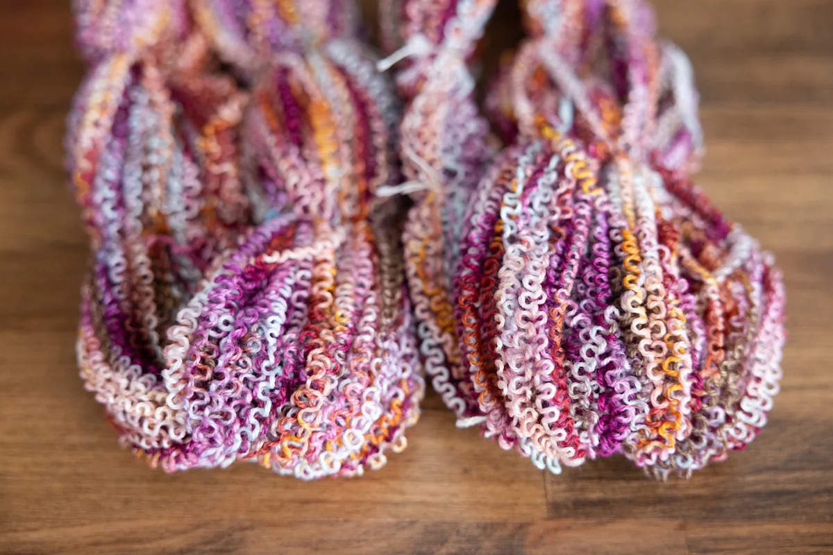 Sakura Season SweetGeorgia double sock yarn blank unravelled and wound into hanks