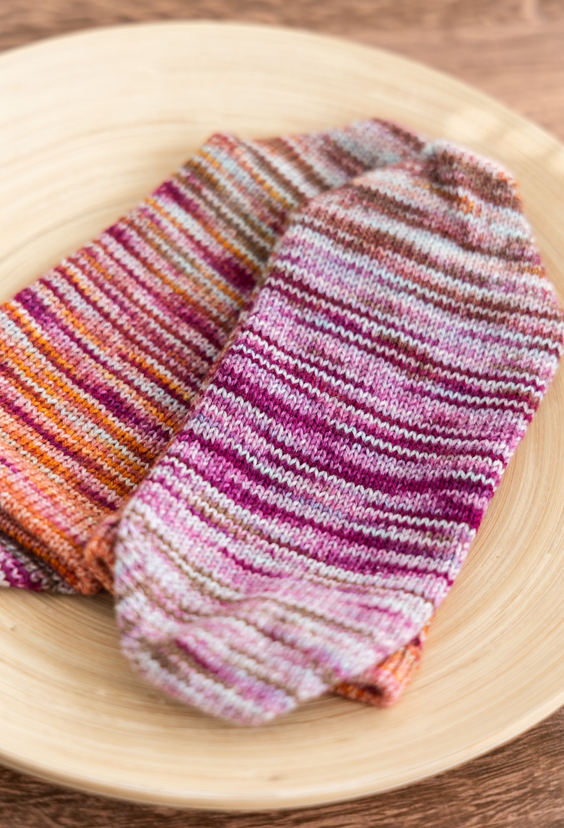Sakura Season Secret Stash Club colourway knit in CSM socks
