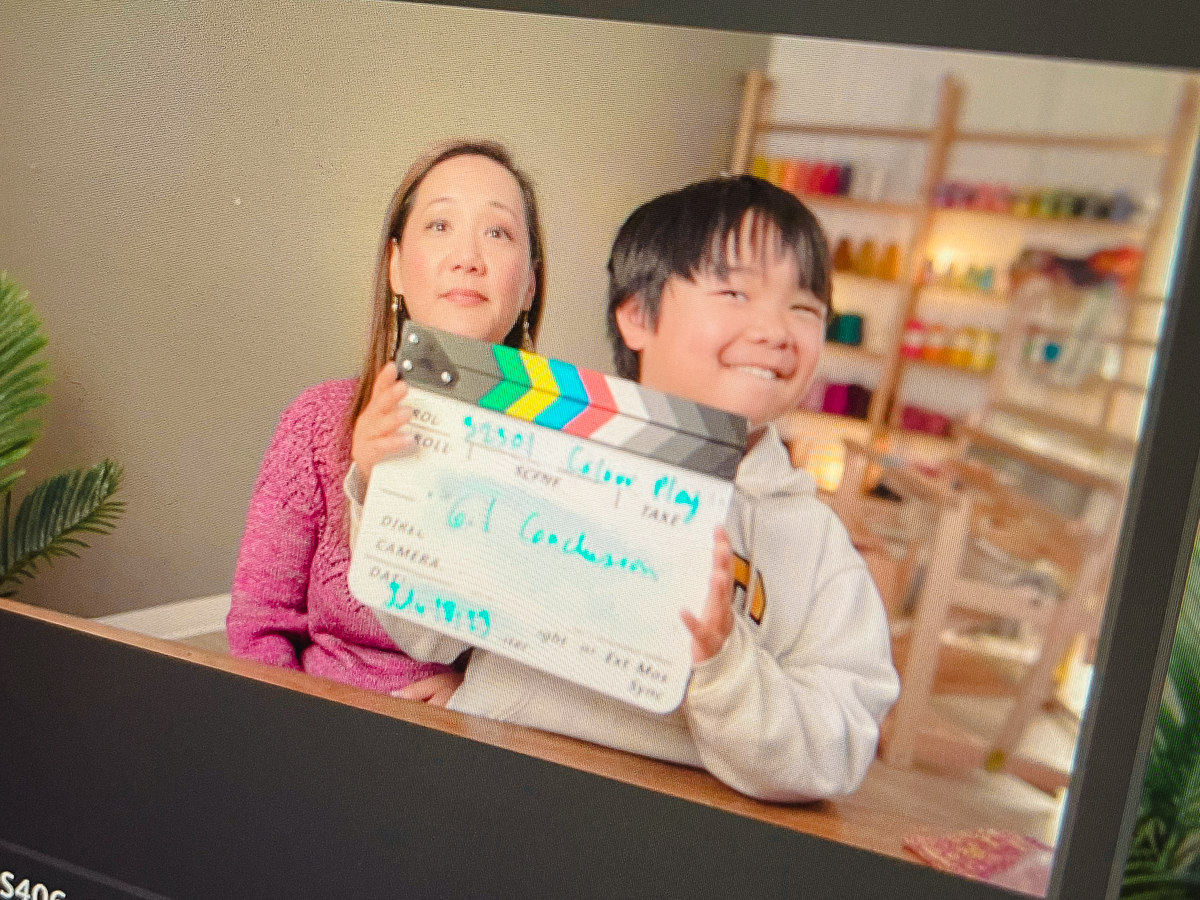 Russell filming SOS courses with Felicia